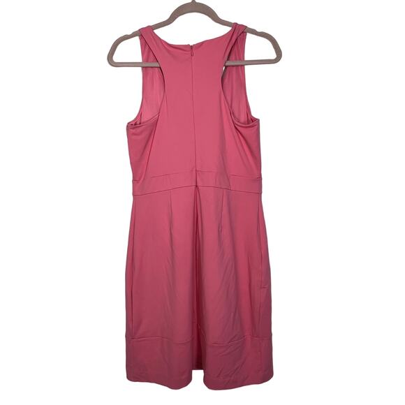 Cynthia Rowley Pink Sleeveless Back Zipper Bodycon Vneck Stretch Mini Dress M - Picture 4 of 10